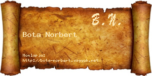 Bota Norbert névjegykártya